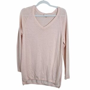 Smartwool Pastel Pink V Neck Wool Blend Sweater Size Medium